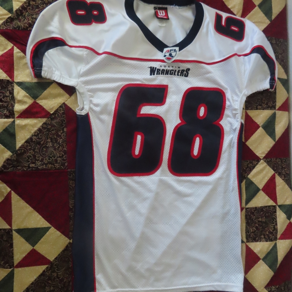 wilson AFL Austin Wranglers Football Jersey 50 ARENA LEAGUE damon mason